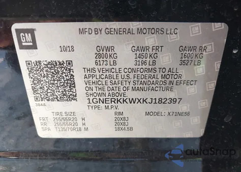 2019 Chevrolet Traverse Premier from USA, damaged, VIN 1GNERKKWXKJ182397